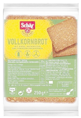 Pâine integrală cu hrișcă, fără gluten Volkornbrot 250 g - Schar