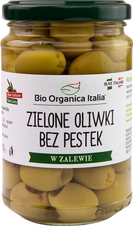 Măsline verzi fără semințe în saramură BIO 280 g (160 g) (borcan)
